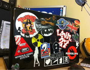 Laptop with stickers